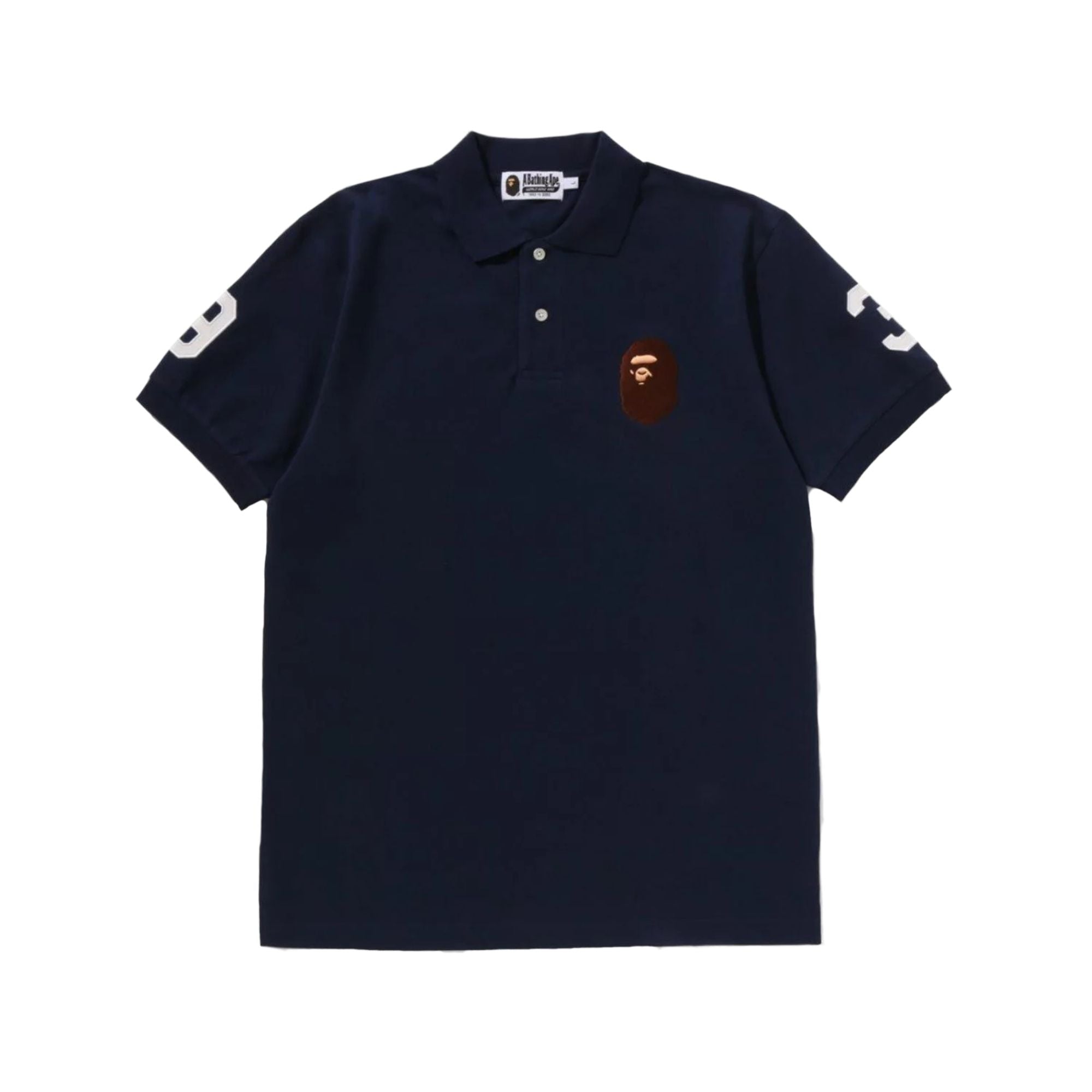 A BATHING APE LARGE APE HEAD POLO SHIRT