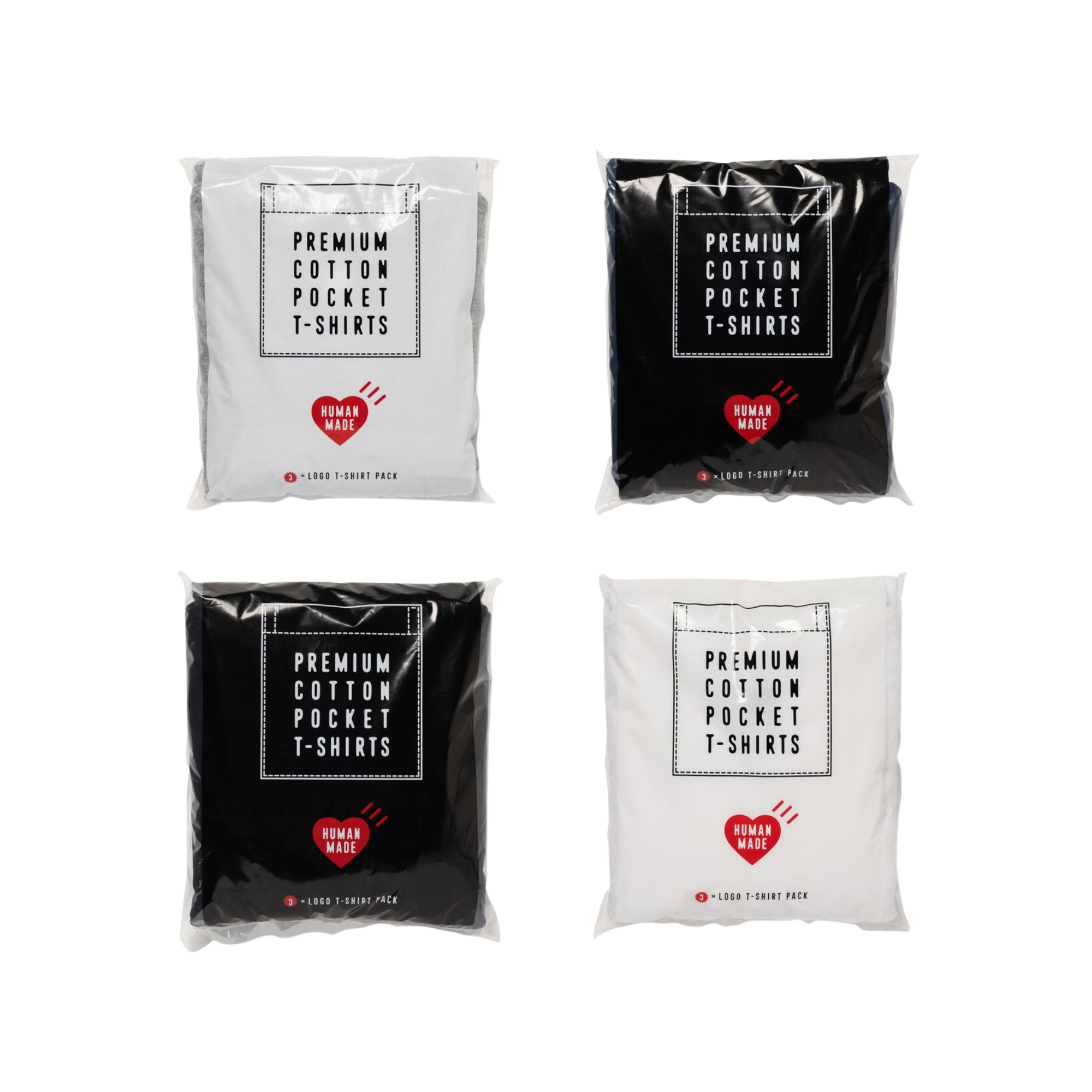 HUMAN MADE 3-PACK POCKET TEE