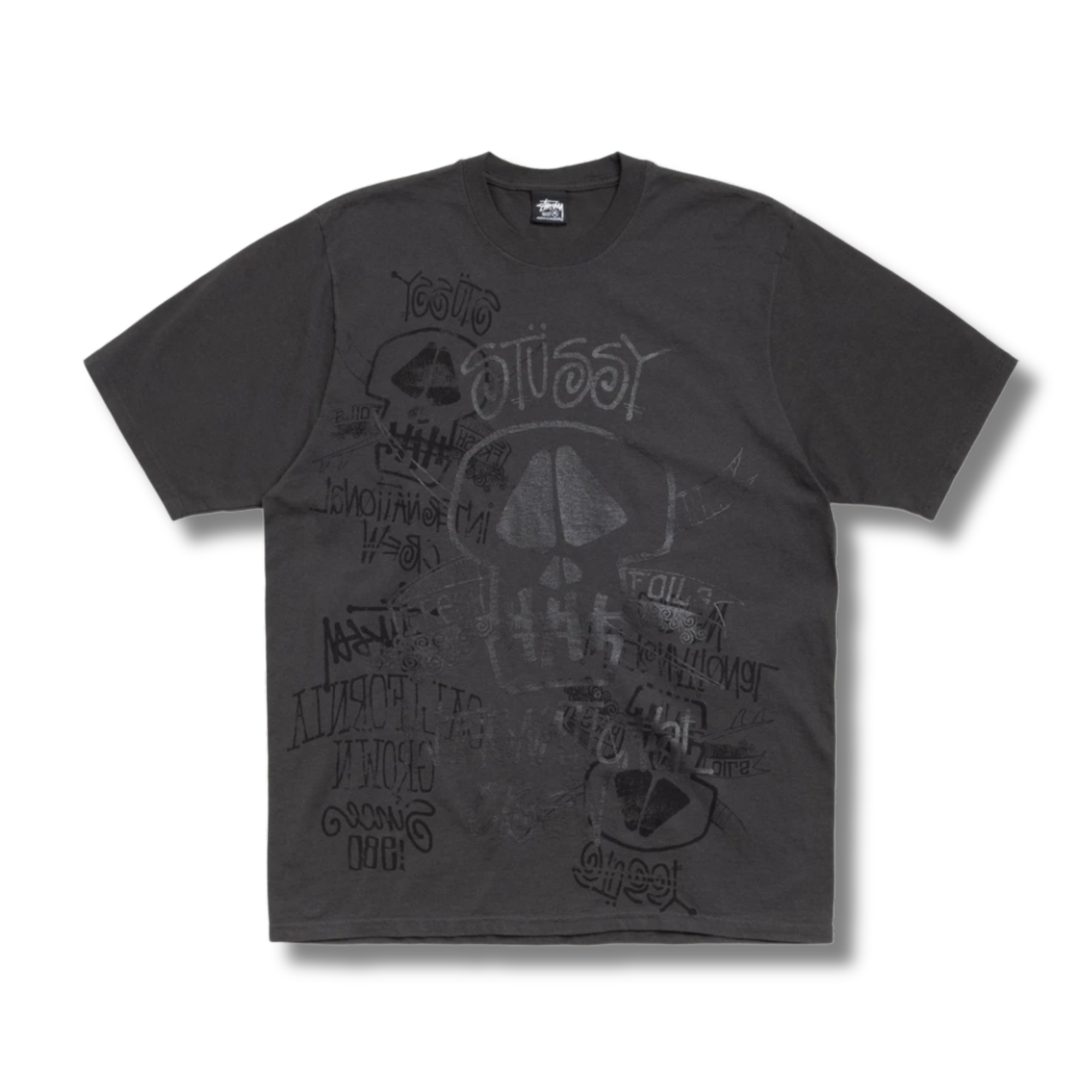 STUSSY SKULLS PIGMENT DYED / BLACK