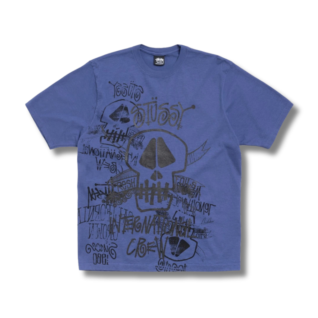 STUSSY SKULLS PIGMENT DYED / INDIGO