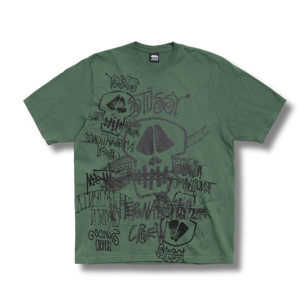 STUSSY SKULLS PIGMENT DYED / PINE