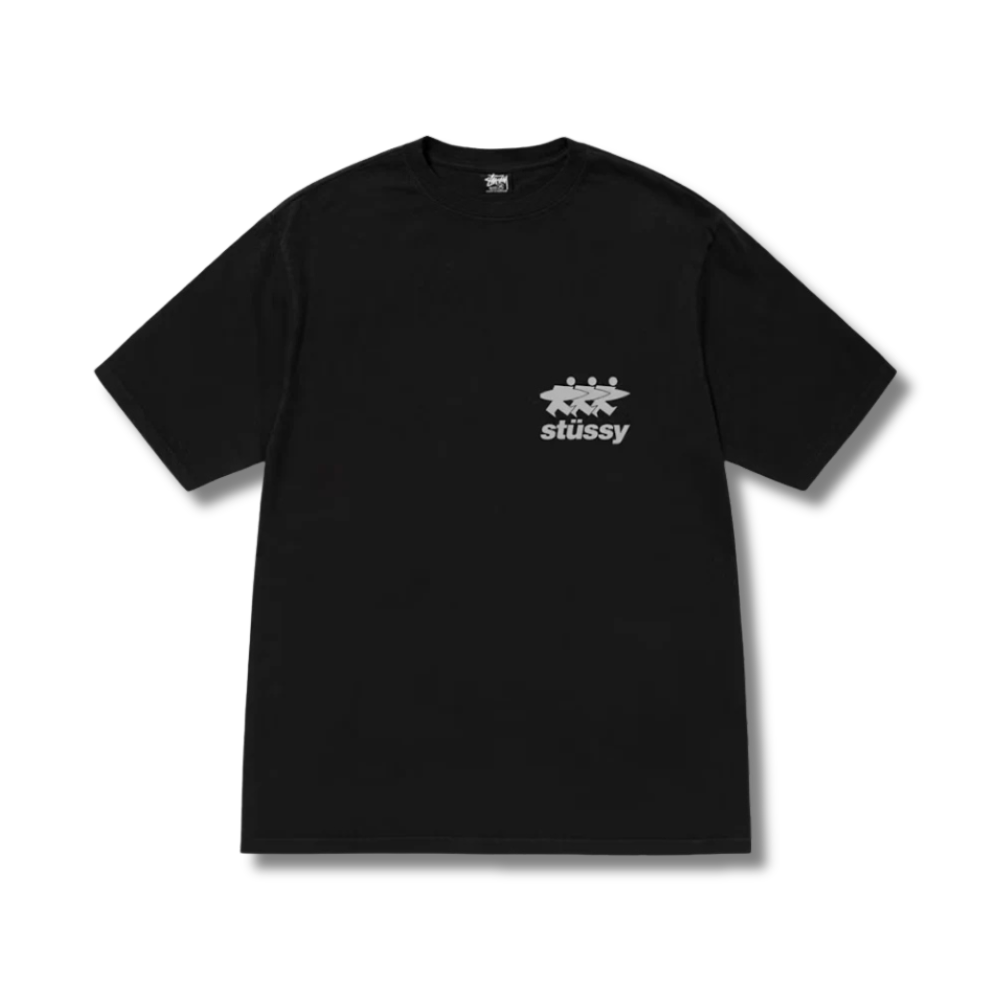 STUSSY SURFWALK PIG. DYED TEE / BLACK