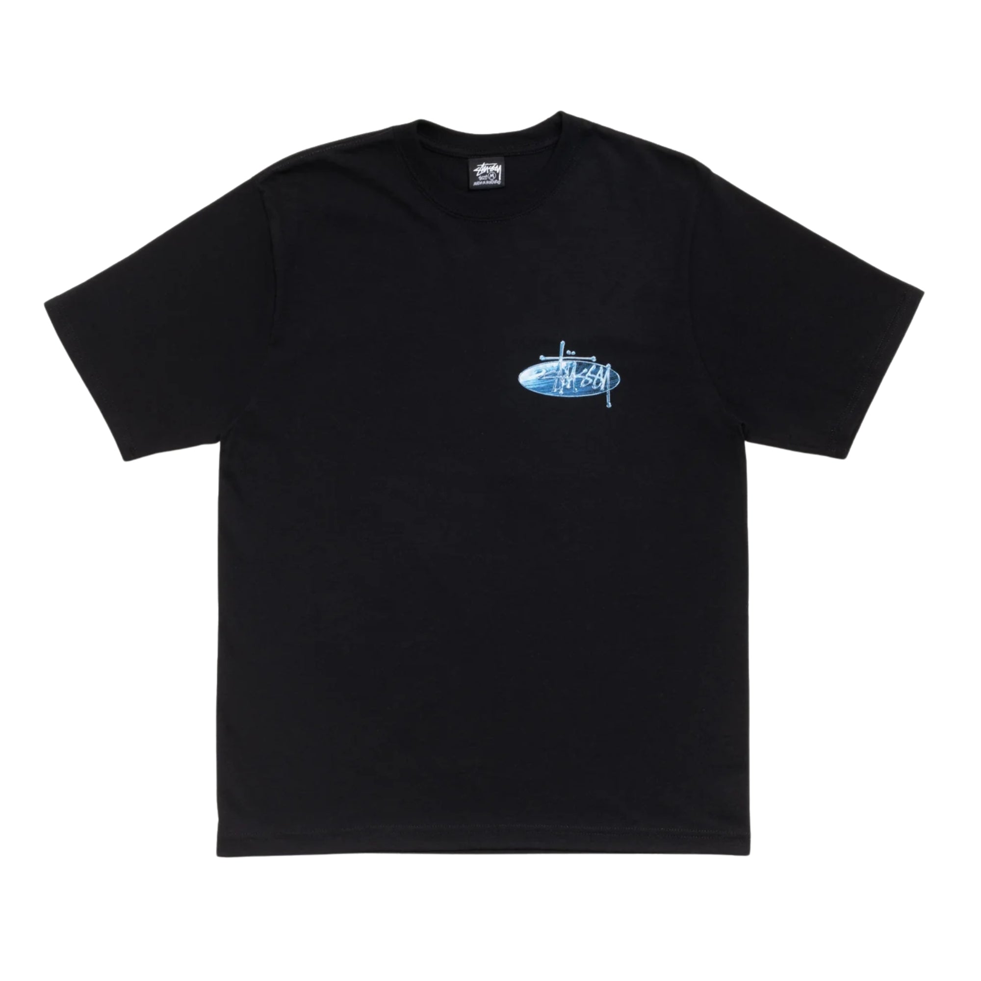 STUSSY WAVE OVAL TEE BLACK
