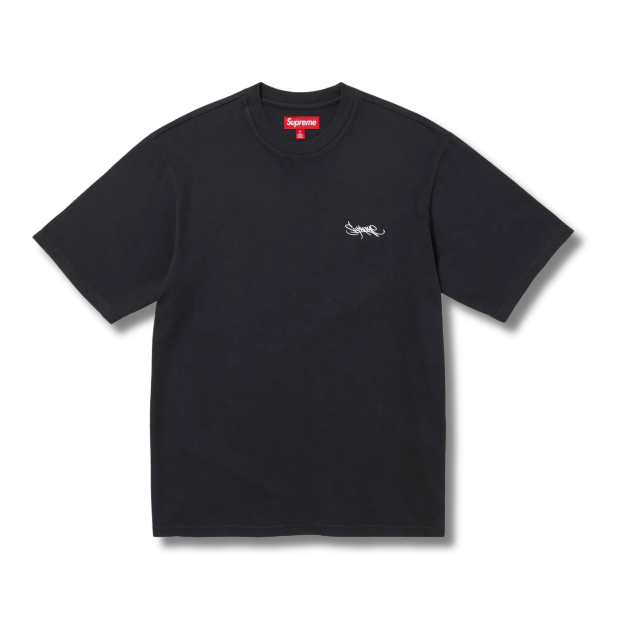 SUPREME WASHED TAG S/S TOP BLACK