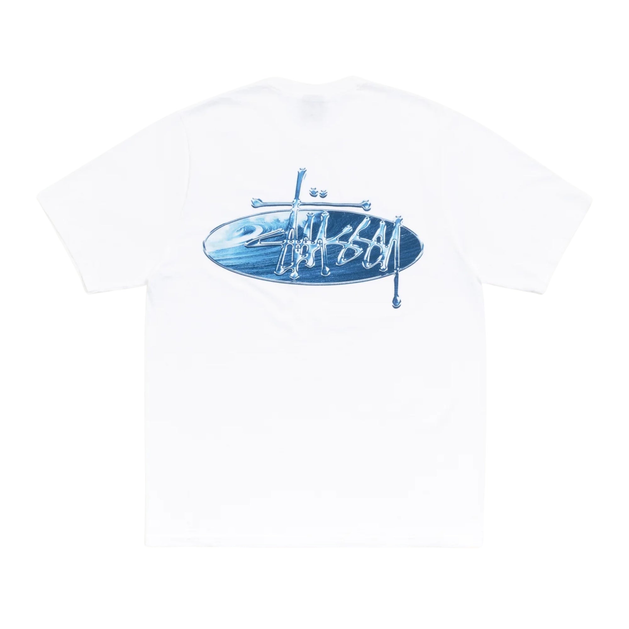 STUSSY WAVE OVAL TEE WHITE