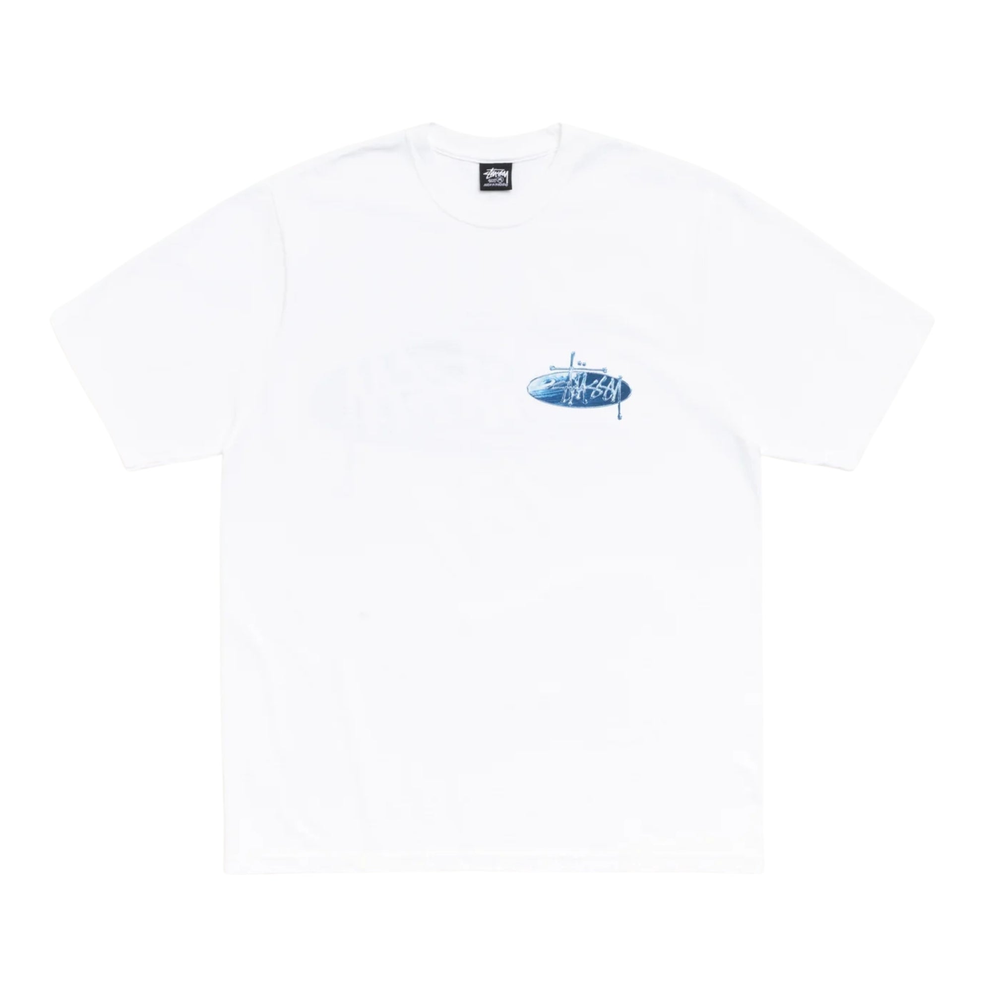 STUSSY WAVE OVAL TEE WHITE